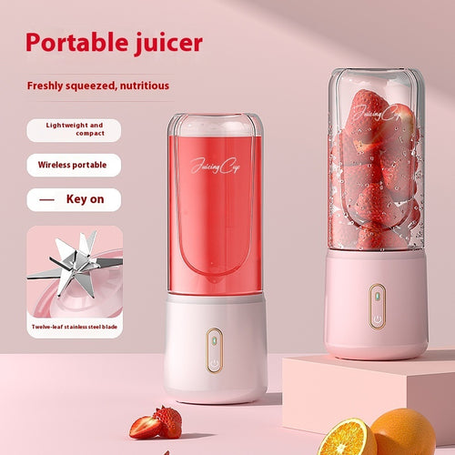 Portable rechargeable blender with fruit and 12-blade design